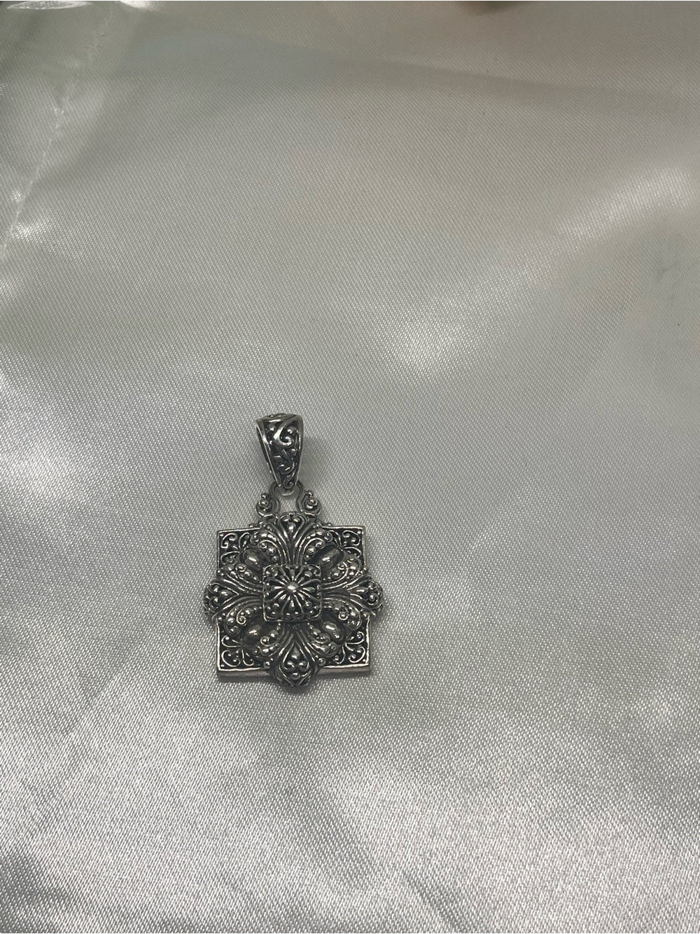 Ornate SARDA Sterling Silver Floral Filigree Pendant Necklace - Women Jewelry